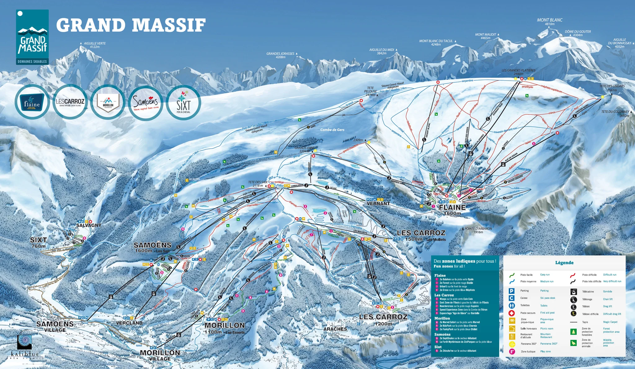 plan des pistes de Flaine - Grand Massif
